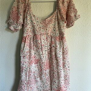 Everly Cream and Red Floral Dress